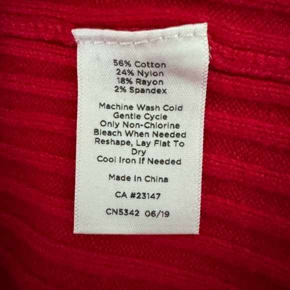 Talbot’s Red Ribbed Turtleneck Sweater Size XS - Picture 6 of 8